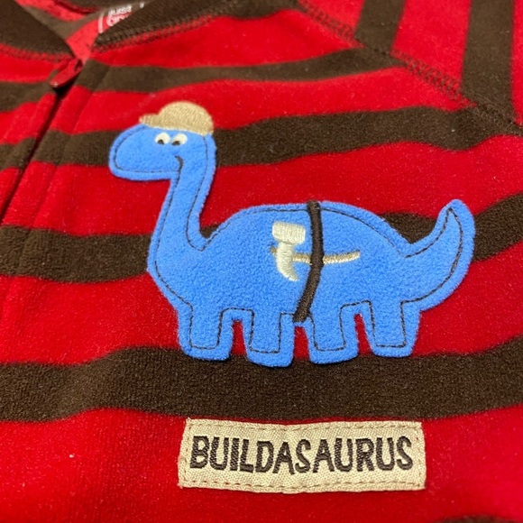 Just One You Carters one piece footed fleece pajamas 100% poly red brown… - Picture 4 of 8